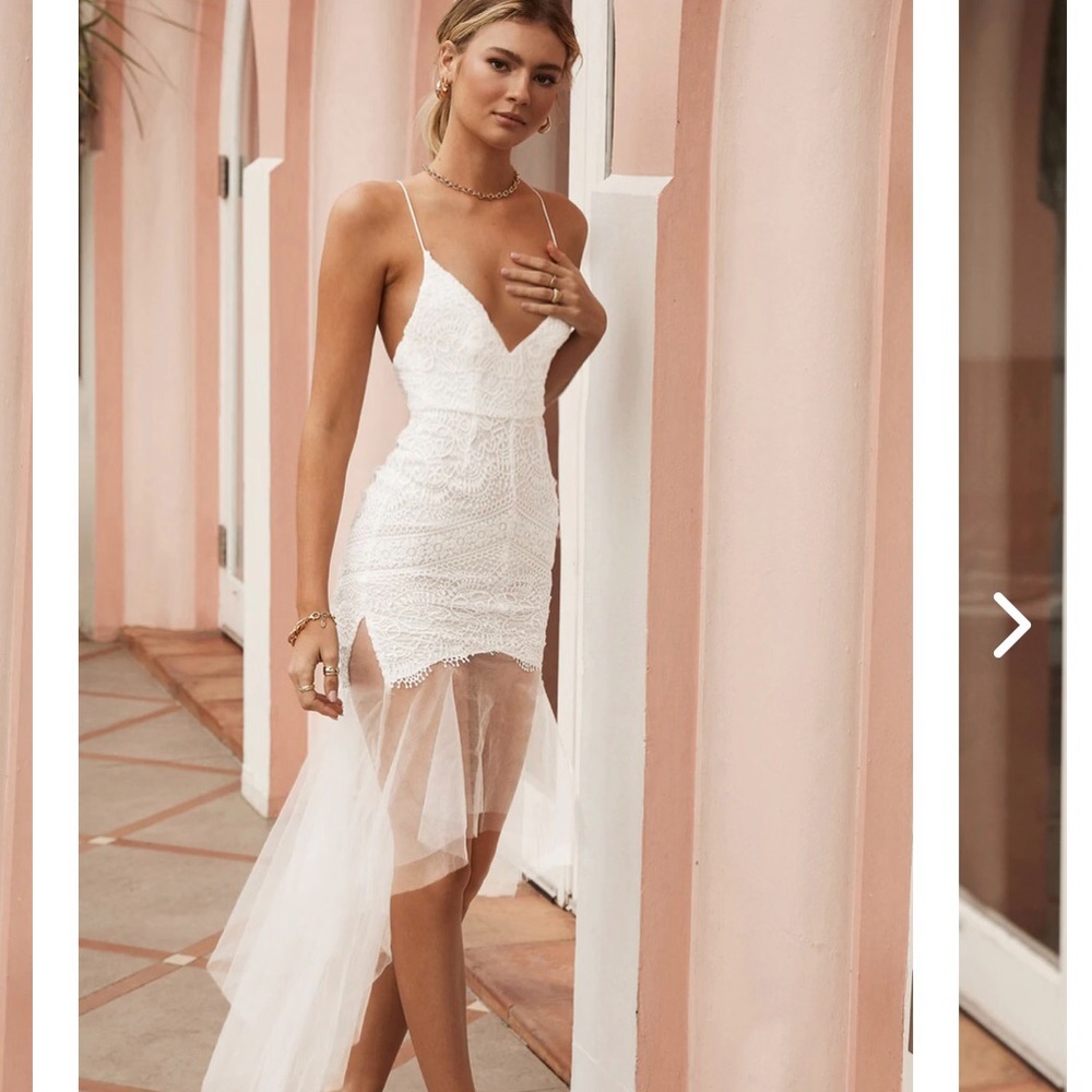 2for$50 SELFIE LESLIE Tulle Mesh Hem Dress Bachelorette/Wedding
